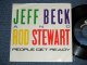 JEFF BECK and ROD STEWART - PEOPLE GET READY : BACK ON THE STREET  ( Ex+++/Ex+++ )  / 1985 US AMERICA ORIGINAL Used 7"45  Single with PICTURE SLEEVE 