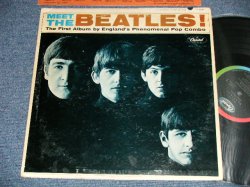 画像1: The BEATLES - MEET THE BEATLES  ( Matrix #    A) T-1-2047-T10    B) T-2-2047-T10 )  ( Ex/Ex++  ) / 1964 US AMERICA  1st Press "BLACK with RAINBOW Color Band Label"  "BEATLES Logo on TAN To BROWN  Front Cover" MONO Used LP   