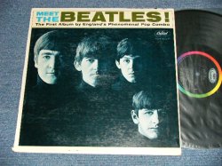 画像1: The BEATLES - MEET THE BEATLES  ( Matrix #    A) T-1-2047-G8    B) T-2-2047-G8  )  ( Ex++, Ex+/Ex++ Looks:Ex ) / 1964 US AMERICA  1st Press "BLACK with RAINBOW Color Band Label"  "BEATLES Logo on OLIVE GREEN Front Cover" MONO Used LP  