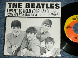 画像1: The BEATLES -  I WANT TO HOLD YOUR HAND : I SAW HER STANDING THERE (STRAIGHT CUT on Sleeve ) (Ex++/Ex+++ : WOFC, Tape Removed Mark OL) / 1964 US AMERICA ORIGINAL Used 7" Single With PICTURE SLEEVE 