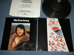 画像1: PAUL McCARTNEY of THE BEATLES   - McCARTNEY (Matrix #    A)3U/B)4U ) ( Ex++/MINT-)  /   UK ENGLAND   Used LP