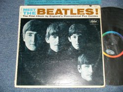 画像1: The BEATLES - MEET THE BEATLES  ( Matrix # A) T-1-2047-P-11 #3    B) T-2-2047-T-14 )  ( VG+/Ex Looks:VG++ ) / 1964 US AMERICA  1st Press "BLACK with RAINBOW Color Band Label"  "BEATLES Logo on TAN To BROWN  Front Cover" MONO Used LP   