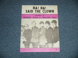 画像1: MANFRED MANN - HA! HA! SAID THE CLOWN (SHEET MUSIC) (MINT-)   /  1967 UK ENGLAND ORIGINAL  Used SHEET MUSIC  