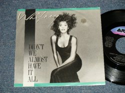 画像1: WHITNEY HOUSTON - A) DIDN'T WE ALMOST HAVE  B) SHOCK ME (Ex+/MINT-)  / 1987 US AMERICA ORIGINAL  Used 7" 45 rpm Single with PICTURE SLEEVE  