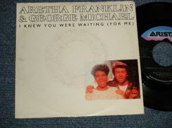 画像1: ARETHA FRANKLIN with GEORGE MICHAEL - I KNEW YOU WERE WAITING (FOR ME)  A) 3:52 B) INSTRUMENTAL 4:00 (Ex+/Ex+++, MINT- EDSP) / 1986 US AMERICA ORIGINAL Used 7"45 Single with PICTURE SLEEVE