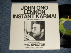 画像1: JOHN ONO LENNON - A) INSTANT KARMA!  B) WHO HAS SEEN THE WIND? (PLAY LOUD) (New)/ 1970 US AMERICA ORIGINAL "BRAND NEW" 7" Single With PICTURE SLEEVE 