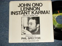 画像1: JOHN ONO LENNON - A) INSTANT KARMA!  B) WHO HAS SEEN THE WIND? (PLAY LOUD) (New EDSP)/ 1970 US AMERICA ORIGINAL "BRAND NEW" 7" Single With PICTURE SLEEVE 