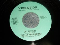 画像1: SHIRLEY AND COMPANY - CRY CRY CRY A) VOCAL   B)INST (Sylvia Robinson Works)  (Ex+++/MINT-) / /1975 US AMERICA ORIGINAL Used 7"45 