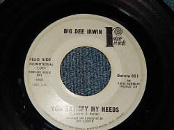 画像1: BIG DEE IRWIN (NORTHERN SOUL)  - A)You Satisfy My Needs    B) I Wanna Stay Right Here With You (Ex+/Ex+) / 1965 US AMERICA ORIGINAL "WHITE LABEL PROMO"  Used 7" Single