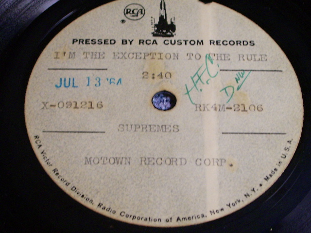 SUPREMES - I'M THE EXCEPTION TO THE RULE / 1964 US ORIGINAL TEST PRESS 10