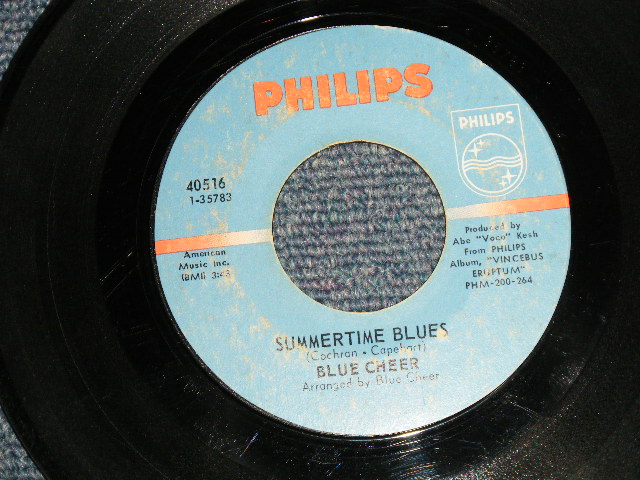 BLUE CHEER - A)SUMMERTIME BLUES  B)OUT OF FOCUS (VG++ Looks:Ex++/VG++ Looks:Ex++) / 1967 US AMERICA ORIGINAL Used 7