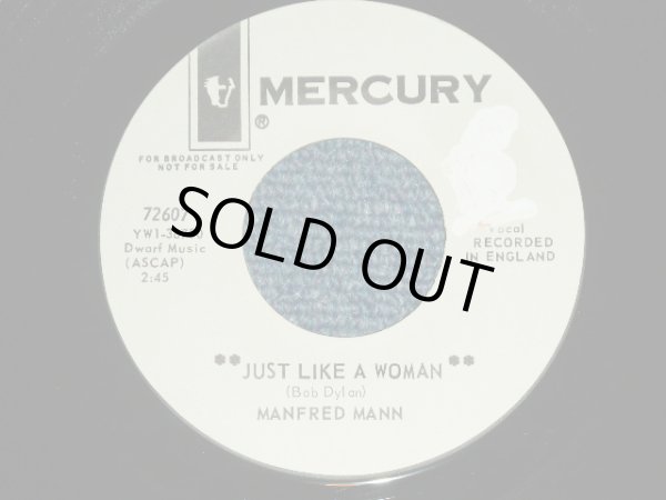 画像1: MANFRED MANN - JUST LIKE A WOMAN ( Ex+++/Ex+++ )  / 1966 US AMERICA ORIGINAL "WHITE LABEL PROMO" Used  7"Single 