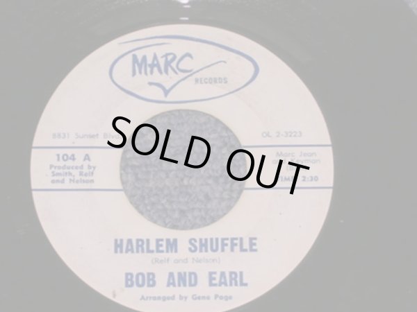 画像1: BOB and EARL - HARLEM SHUFFLE / 1963 US ORIGINAL 7" Single  