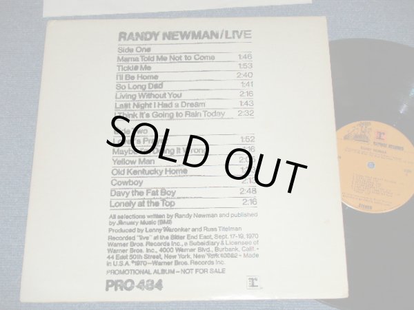 画像1: RANDY NEWMAN - LIVE( Ex+/Ex+++ :SMEDSP ) / 1970 US AMERICA ORIGINAL"PROMO ONLY" Used LP  