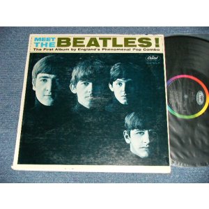 画像: The BEATLES - MEET THE BEATLES  ( Matrix #    A) T-1-2047-G8    B) T-2-2047-G8  )  ( Ex++, Ex+/Ex++ Looks:Ex ) / 1964 US AMERICA  1st Press "BLACK with RAINBOW Color Band Label"  "BEATLES Logo on OLIVE GREEN Front Cover" MONO Used LP  