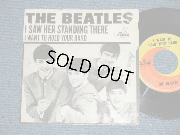 画像1: The BEATLES -  I WANT TO HOLD YOUR HAND : I SAW HER STANDING THERE (Dropped Center on Sleeve ) ( Ex-/VG+++ : WOFC, WOBC, TOL;) / 1964 US AMERICA ORIGINAL Used 7" Single With PICTURE SLEEVE 