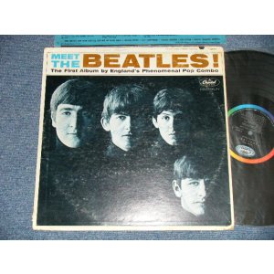 画像: The BEATLES - MEET THE BEATLES  ( Matrix # A) T-1-2047-P-11 #3    B) T-2-2047-T-14 )  ( VG+/Ex Looks:VG++ ) / 1964 US AMERICA  1st Press "BLACK with RAINBOW Color Band Label"  "BEATLES Logo on TAN To BROWN  Front Cover" MONO Used LP   