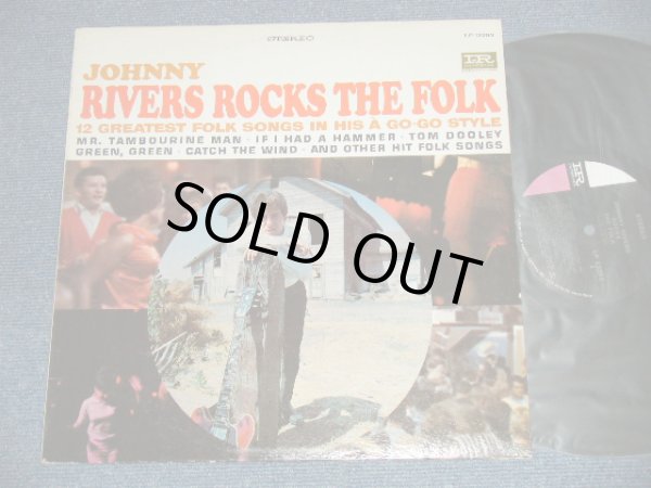 画像1: JOHNNY RIVERS - ROCKS THE FOLK  ( Matrix #  A) LP-12293- SIDE#1-1D    B) LP-1193-SIDE-2-1A )  Ex++/Ex+++ )  / 1965  US AMERICA  ORIGINAL "1st Press BLACK with PINK Label" STEREO Used   LP 