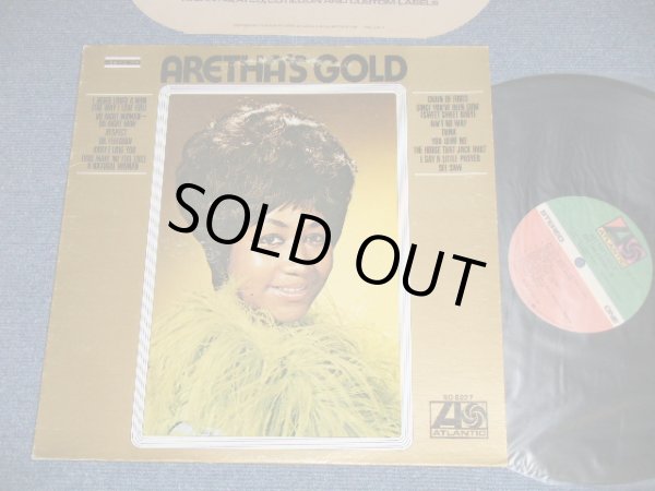 画像1: ARETHA FRANKLIN - ARETHA'S GOLD (Matrix # A) ST-1-691567-H  ATLANTIC STUDIO D.K.  B) ST-2-691568-H  ATLANTIC STUDIO D.K.)  (Ex+/Ex+++ Looks:Ex) / 1969 US AMERICA ORIGINAL 1st Press "GREEN & RED with 1841 BROADWAY Label" Used LP 　