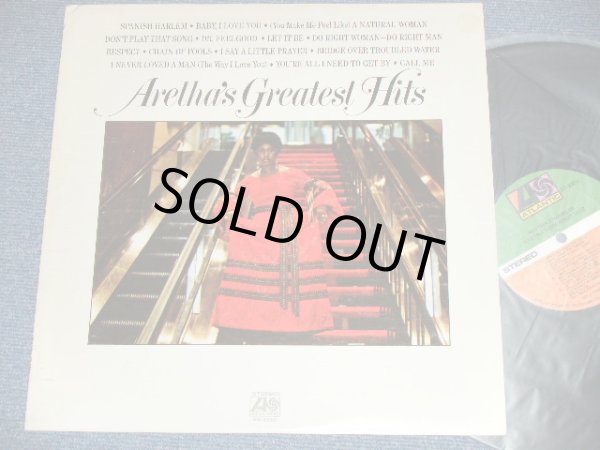 画像1: ARETHA FRANKLIN - ARETHA'S GREATEST HITS ( Matrix #  A)ST-A-712293 B B PR  ▵16334    B)ST-A-712294 A A  ▵16334-x  PR ) (Ex/Ex+++ EDSP) / 1971 US AMERICA ORIGINAL 1st Press "GREEN & RED with 1841 BROADWAY Label" Used LP 　