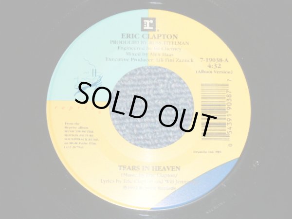 画像1: ERIC CLAPTON - A) TEARS IN HEAVEN  B) TRACKS AND LINES (Ex++/Ex++)  / 1992 US AMERICA ORIGINAL Used  7"Single