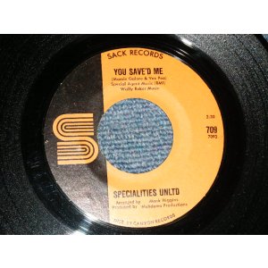 画像: SPACIALITIES UNLTD - A) YOU SAVED ME  (NORTHERN)  B) HOLD ON TO YOUR MAN (NORTHERN) (Ex+++/Ex+++) /  US AMERICA ORIGINAL Used 7" 45 rpm Single 