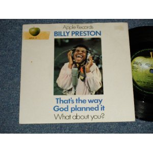 画像: BILLY PRESTON -  A) THAT'S THE WAY GOD PLANNED IT  B) WHAT ABOUT YOU?(Ex+/Ex+ WOL) ) / 1969 UK ENGLAND ORIGINAL Used 7" Single with PICTURE SLEEVE 