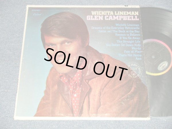 画像1: GLEN CAMPBELL - WICHITA LINEMAN (Ex++/Ex++ A-1, B-1:Ex) / 1968 US AMERICA ORIGINAL "BLACK with RAINBOW Label" Used LP 
