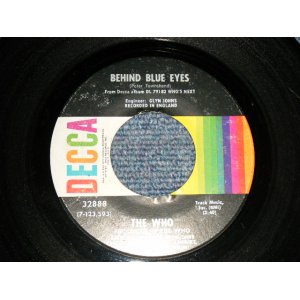 画像: THE WHO - A) BEHIND BLUE EYES  B) MY WIFE (Ex/Ex) / 1971 US AMERICA ORIGINAL Used 7" 45rpm Single  