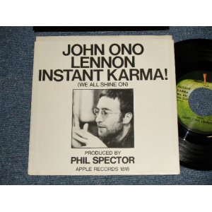 画像: JOHN ONO LENNON - A) INSTANT KARMA!  B) WHO HAS SEEN THE WIND? (PLAY LOUD) (New)/ 1970 US AMERICA ORIGINAL "BRAND NEW" 7" Single With PICTURE SLEEVE 
