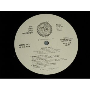 画像: BONNIE RAITT - THE NINE LIVES INTERVIEW (-/MINT)  / 1986 US AMERICA ORIGINAL "PROMO ONLY"Used 12" 