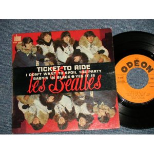 画像: THE BEATLES - TICKET TO RIDE (Ex++/Ex+) / 1965 FRANCE FRENCH ORIGINAL "ORANGE Label" Used 7" 45 rpm 4 tracks EP with PICTURE SLEEVE
