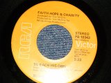 画像: FAITH, HOPE & CHARITY - A)TO EACH HIS OWN  B)FIND A WAY (with JUKEBOX STRIP)  (Ex+++/Ex+++) / 1975 US AMERICA ORIGINAL Used 7" 45rpm Single