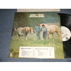 画像: KRIS KRISTFFERSON & RITA COOLIDGE - BREAKAWAY (Ex++/MINT- Cut Corner for PROMO) / 1974  US AMERICA  ORIGINAL "WHITE LABEL PROMO" Used LP
