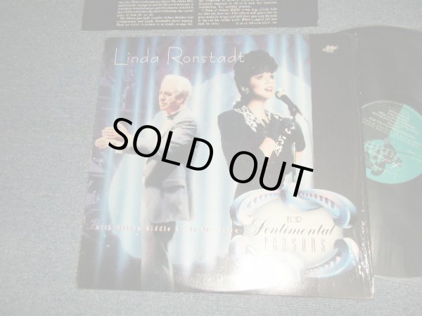 画像1: LINDA RONSTADT With NELSON RIDDLE - FOR SENTIMENTAL REASONS (With CUSTOM INNER) (MINT-/MINT-) / 1986 US AMERICA ORIGINAL Used LP