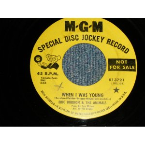 画像: ERIC BURDON & THE ANIMALS - A) WHEN I WAS YOUNG  A GIRL NAMED SANDOZ (Ex++/Ex++ WOL) / 1967 US ORIGINAL "YELLOW LABEL PROMO" Used 7"SINGLE