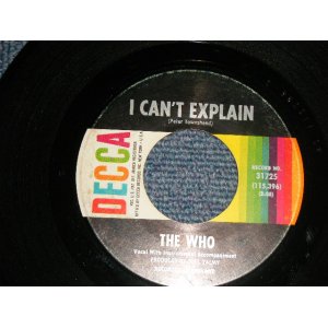画像: THE WHO - A) I CAN'T EXPLAIN  B) BALD HEADED WOMAN (Ex++/Ex++) / 1965 US AMERICA ORIGINAL Used 7" 45rpm Single  