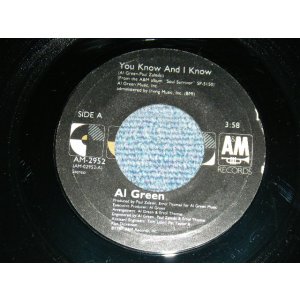 画像: AL GREEN - A)YOU KNOW AND I KNOW  B)TRUE LOVE (MINT-/MINT-) / 1987 US AMERICA ORIGINAL Used 7" Single