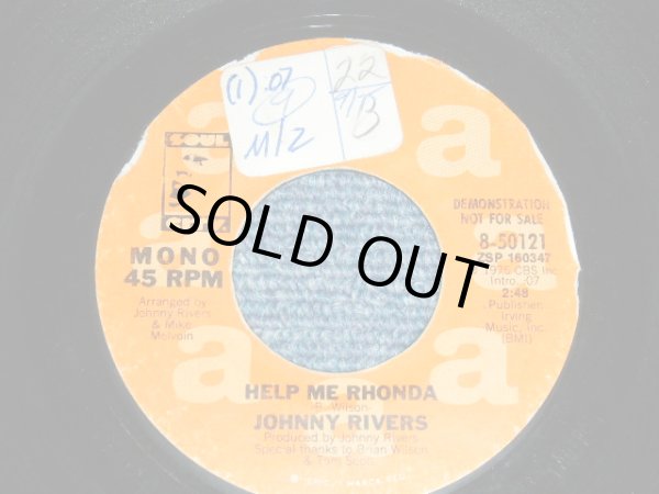 画像1: JOHNNY RIVERS - HELP ME RHONDA   A)MONO  B)STEREO (Ex++ Looks:Ex/Ex++ Looks:Ex++STOL) / 1975 US AMERICA ORIGINAL "PROMOONLY SAME FLIP MONO/STEREO" Used 7" Single