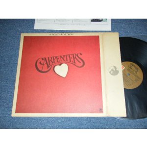 画像: CARPENTERS - A SONG FOR YOU (With ORIGINAL INNER SLEEVE)(Matrix #A)T A&M SP-3531-T2 B)T A&M SP-3532-T2) "TERRE HAUTE Press in INDIANA" (Ex++/MINT-) / 1972 US AMERICA "BROWN LABEL" Used  LP 