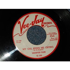 画像: SLIM HARPO - A) MY GAL KEEPS ME CRYING    B) STEPPIN' OUT (Ex++/Ex++) / 1959 US AMERICA ORIGGINAL "WHITE LABEL PROMO" Used 7" 45 rpm Single 