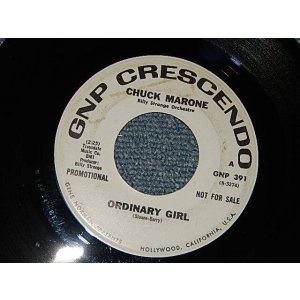 画像: CHUCK MARONE - A)ORDINARY GIRL   B)IT HURT (NORTHERN SOUL) (MINT-/MINT-) / 1967 US AMERICA ORIGINAL "WHITE LABEL PROMO" Used 7"45 rpm SINGLE