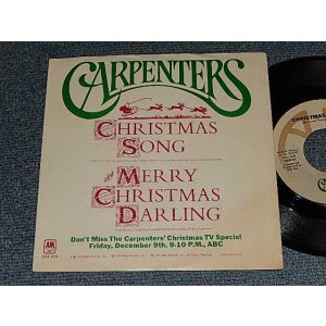 画像: CARPENTERS - A) CHRISTMAS SONG  B)MERRY CHRISTMAS DARLING (Ex++/MINT- ) / 1977 US AMERICA ORIGINAL  "with PICTURE SLEEVE" Used 7" Single 