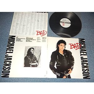 画像: MICHAEL JACKSON - BAD (With CUSTOMINNER SLEEVE) (Matrix #A)PAL-40600-1F G1 H B)PBL-40600-1B H G1  "Mastered Bernie Grundman" / "Carrollton press in GA")(Ex++/MINT-) / 1987 US AMERICA ORIGINAL Used LP  