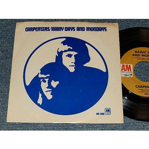 画像: CARPENTERS - A) RAINY DAYS AND MONDAY   B) SATURDAY (Ex++/MINT- ) / 1971 US AMERICA ORIGINAL  "with PICTURE SLEEVE" Used 7" Single 