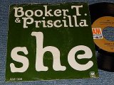 画像: BOOKER T. & PRISCILLA - SHE   B) THE WEDDING SONG (PS)Ex/MINT-) / 1971 US AMERICA ORIGINAL "With PICTURE SLEEVE / PS"   Used 7" 45rpm Single  