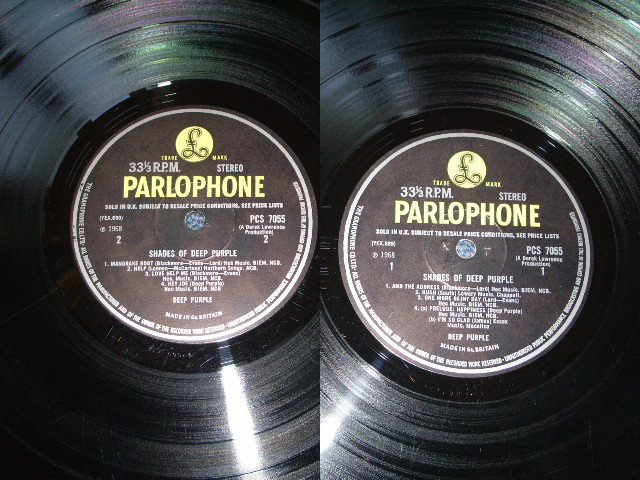 画像: DEEP PURPLE - SHADES OF DEEP PURPLE / 1968 UK ORIGINAL 1st PRESS YELLOW PARLOPHONE LABEL + Rare Press BLACK COLOR on BACK COVER JACKET  LP 