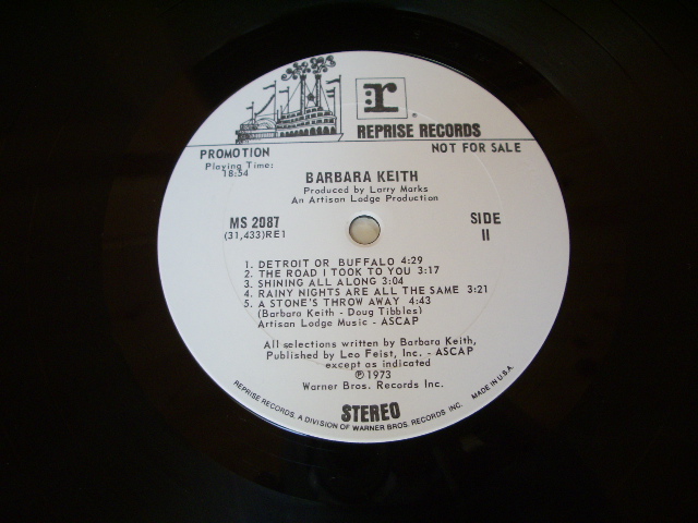 画像: BARBARA KEITH -  BARBARA KEITH  /  1973 US ORIGINAL WHITE LABEL PROMO  LP MINT !!!