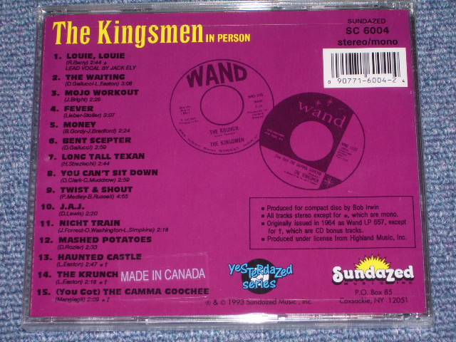 画像: The KINGSMEN -IN PERSON (SEALED/ 1993 US AMERICA ORIGINAL "BRAND NEW SEALED" CD