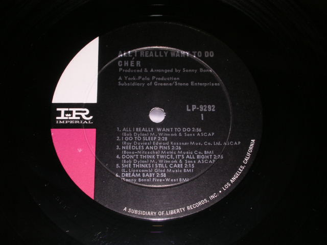 画像: CHER - ALL I REALLY WANT TO DO   / 1965 US AMERICA ORIGINAL MONO Used LP 